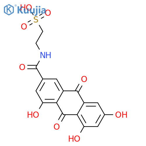 4,5,7-Trihydroxyanthraquinone-2-carboxylic acid; (2-Sulfoethyl)amide structure