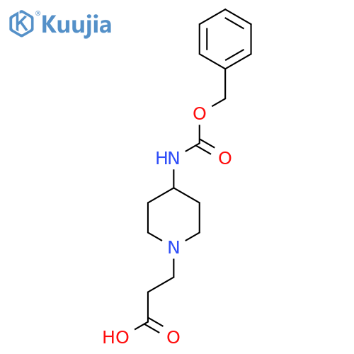 3-(4-{(benzyloxy)carbonylamino}piperidin-1-yl)propanoic acid structure