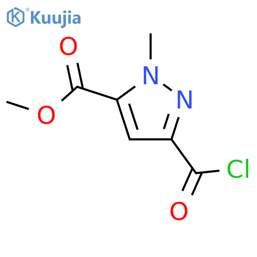 1H-Pyrazole-5-carboxylicacid, 3-(chlorocarbonyl)-1-methyl-, methyl ester structure