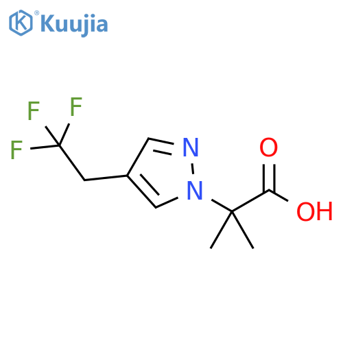 2-methyl-2-4-(2,2,2-trifluoroethyl)-1H-pyrazol-1-ylpropanoic acid structure