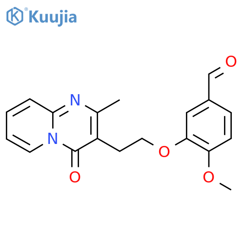 4-methoxy-3-(2-{2-methyl-4-oxo-4H-pyrido[1,2-a]pyrimidin-3-yl}ethoxy)benzaldehyde structure