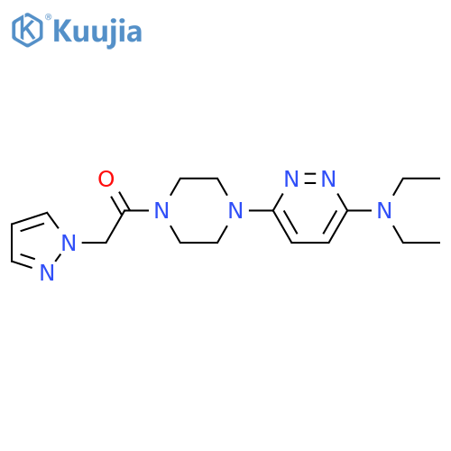 1-{4-6-(diethylamino)pyridazin-3-ylpiperazin-1-yl}-2-(1H-pyrazol-1-yl)ethan-1-one structure