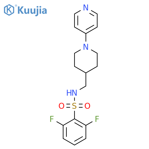 2,6-difluoro-N-{[1-(pyridin-4-yl)piperidin-4-yl]methyl}benzene-1-sulfonamide structure