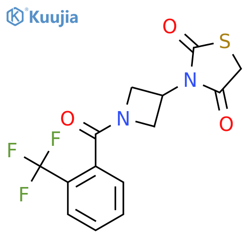 3-{1-[2-(Trifluoromethyl)benzoyl]azetidin-3-yl}-1,3-thiazolidine-2,4-dione structure