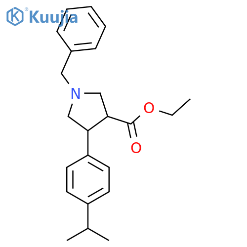 Ethyl 1-benzyl-4-[4-(propan-2-yl)phenyl]pyrrolidine-3-carboxylate structure