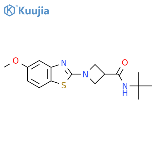 N-tert-butyl-1-(5-methoxy-1,3-benzothiazol-2-yl)azetidine-3-carboxamide structure