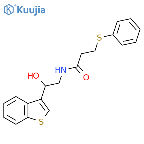 N-[2-(1-benzothiophen-3-yl)-2-hydroxyethyl]-3-(phenylsulfanyl)propanamide structure