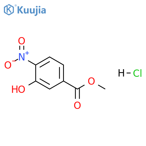 Benzoic acid, 3-hydroxy-4-nitro-, methyl ester, hydrochloride (1:1) structure