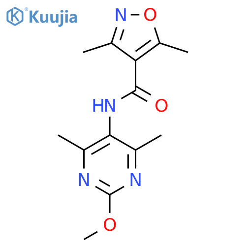 N-(2-methoxy-4,6-dimethylpyrimidin-5-yl)-3,5-dimethyl-1,2-oxazole-4-carboxamide structure