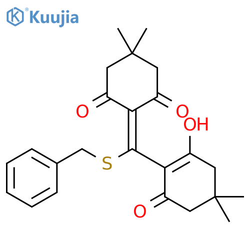 1,3-Cyclohexanedione,2-[(2-hydroxy-4,4-dimethyl-6-oxo-1-cyclohexen-1-yl)[(phenylmethyl)thio]methylene]-5,5-dimethyl- structure