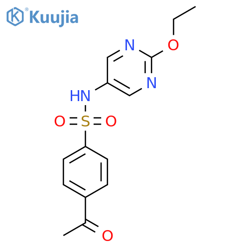 4-acetyl-N-(2-ethoxypyrimidin-5-yl)benzene-1-sulfonamide structure