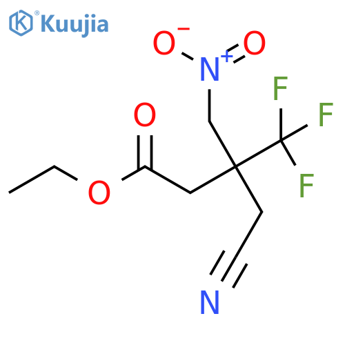 4-Cyano-3-nitromethyl-3-trifluoromethyl-butyric acid ethyl ester structure
