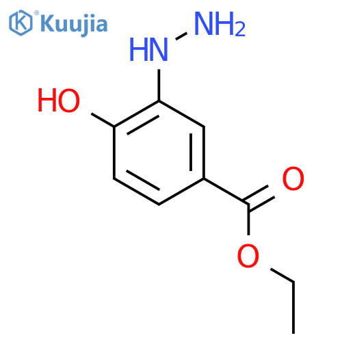 Ethyl 3-hydrazinyl-4-hydroxybenzoate structure