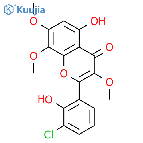 2-(3-chloro-2-hydroxyphenyl)-5-hydroxy-3,7,8-trimethoxy-4H-chromen-4-one structure