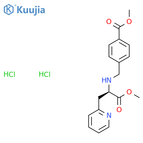 methyl 4-({[(2R)-1-methoxy-1-oxo-3-(pyridin-2-yl)propan-2-yl]amino}methyl)benzoate dihydrochloride structure