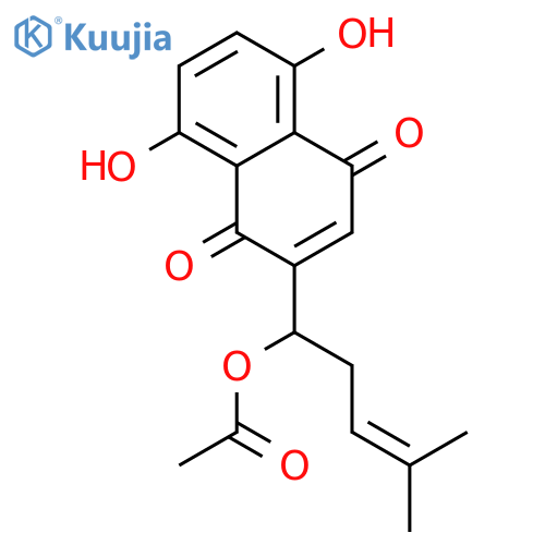 1,4-Naphthoquinone,5,8-dihydroxy-6-(1-hydroxy-4-methyl-3-pentenyl)-, 6-acetate, (-)- (8CI) structure