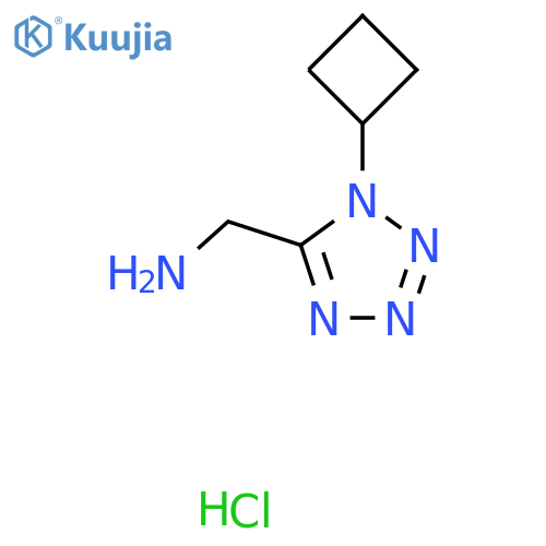 (1-Cyclobutyltetrazol-5-yl)methanamine;hydrochloride structure