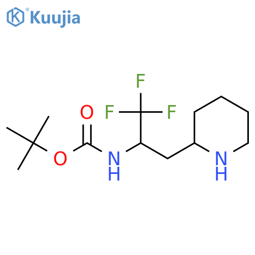 Tert-butyl N-(1,1,1-trifluoro-3-piperidin-2-ylpropan-2-yl)carbamate structure