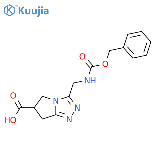 3-({[(benzyloxy)carbonyl]amino}methyl)-5H,6H,7H-pyrrolo[2,1-c][1,2,4]triazole-6-carboxylic acid structure