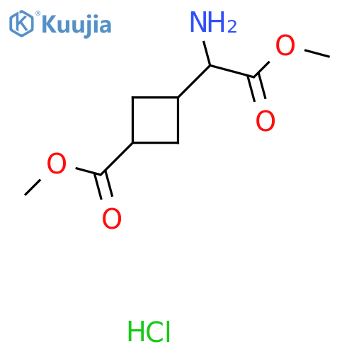 Cyclobutaneacetic acid, α-amino-3-(methoxycarbonyl)-, methyl ester, hydrochloride (1:1) structure