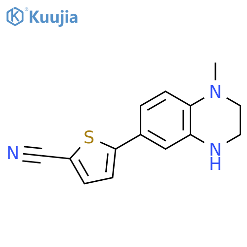 2-Thiophenecarbonitrile, 5-(1,2,3,4-tetrahydro-1-methyl-6-quinoxalinyl)- structure