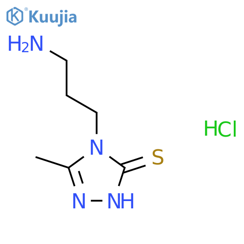 4-(3-Aminopropyl)-3-methyl-1H-1,2,4-triazole-5-thione;hydrochloride structure