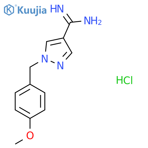 1-[(4-Methoxyphenyl)methyl]pyrazole-4-carboximidamide;hydrochloride structure