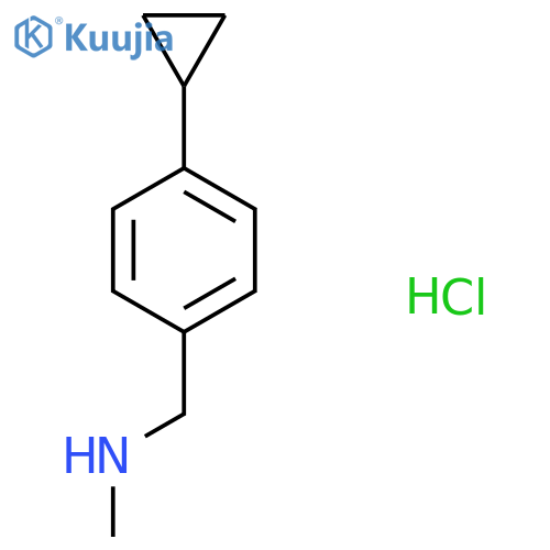 1-(4-Cyclopropylphenyl)-N-methylmethanamine;hydrochloride structure