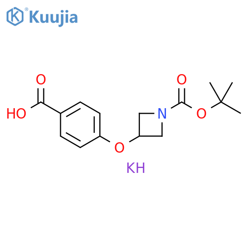 1-Azetidinecarboxylic acid, 3-(4-carboxyphenoxy)-, 1-(1,1-dimethylethyl) ester, potassium salt (1:1) structure