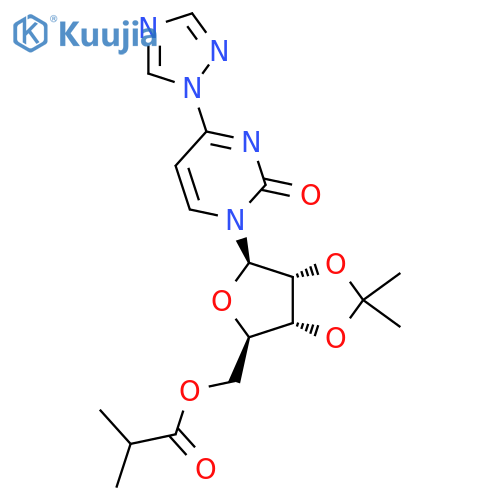 ((3aR,4R,6R,6aR)-2,2-dimethyl-6-(2-oxo-4-(1H-1,2,4-triazol-1-yl)pyrimidin-1(2H)-yl)tetrahydrofuro[3,4-d][1,3]dioxol-4-yl)methyl isobutyrate structure