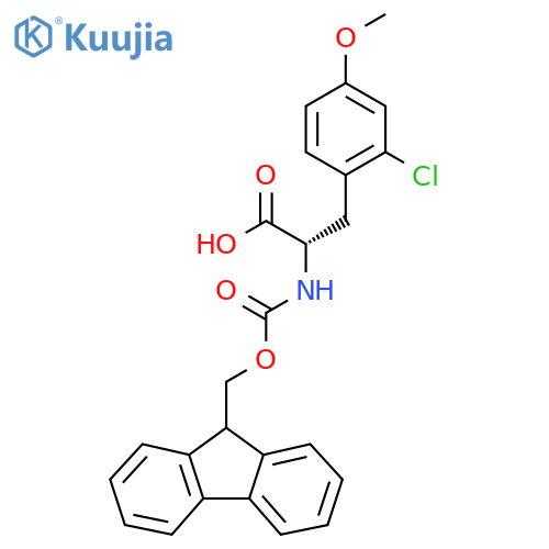 (S)-2-((((9H-Fluoren-9-yl)methoxy)carbonyl)amino)-3-(2-chloro-4-methoxyphenyl)propanoic acid structure