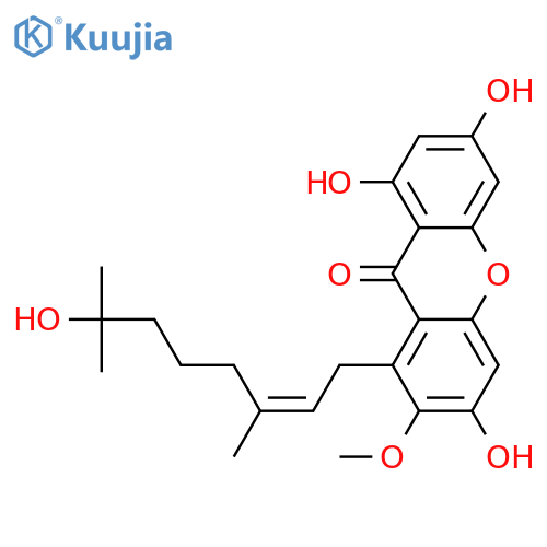 1-(3,7-Dimethyl-2,6-octadienyl)-2,3,6,8-tetrahydroxyxanthone; (E)-form, 6',7'-Dihydro, 7'-hydroxy, 2-Me ether structure
