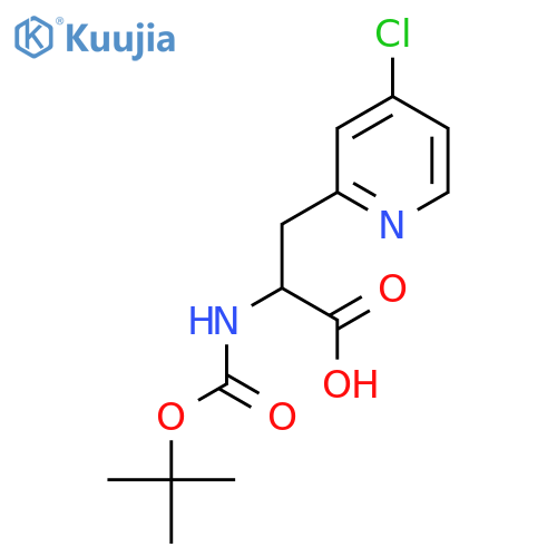 (2S)-2-(tert-butoxycarbonylamino)-3-(4-chloro-2-pyridyl)propanoic acid structure
