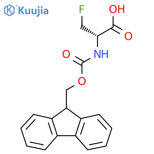 (2S)-2-(9H-fluoren-9-ylmethoxycarbonylamino)-3-fluoropropanoic acid structure