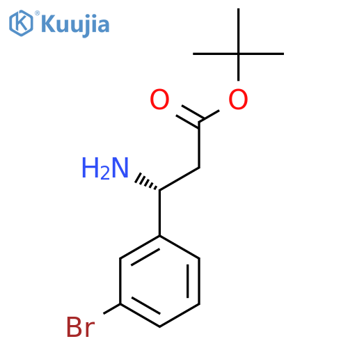 tert-butyl (3R)-3-amino-3-(3-bromophenyl)propanoate structure