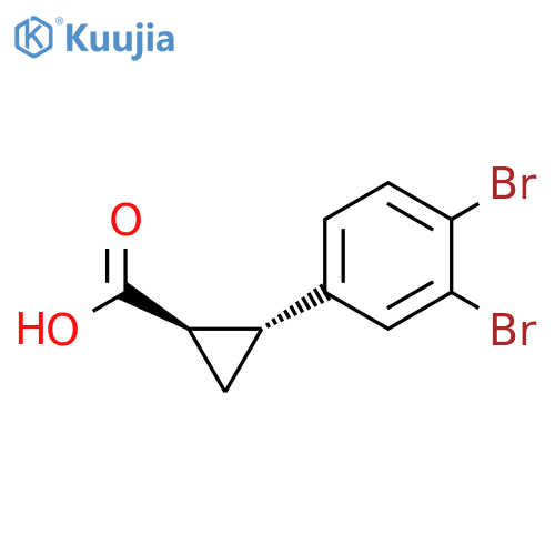 Cyclopropanecarboxylic acid, 2-(3,4-dibromophenyl)-, (1R,2R)- structure