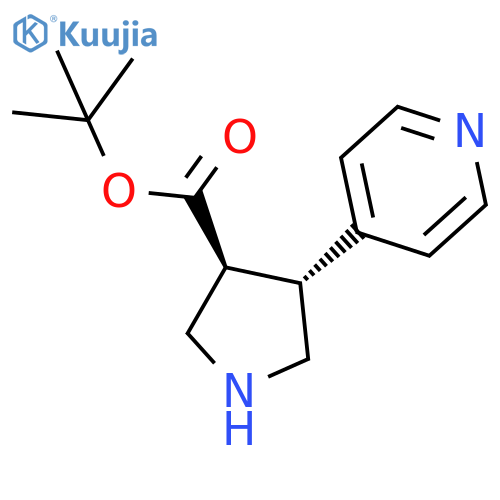 rac-tert-butyl (3R,4S)-4-(pyridin-4-yl)pyrrolidine-3-carboxylate structure
