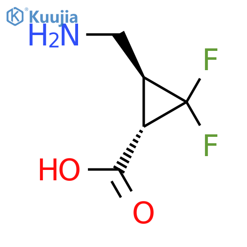 rac-(1R,3R)-3-(aminomethyl)-2,2-difluorocyclopropane-1-carboxylic acid structure