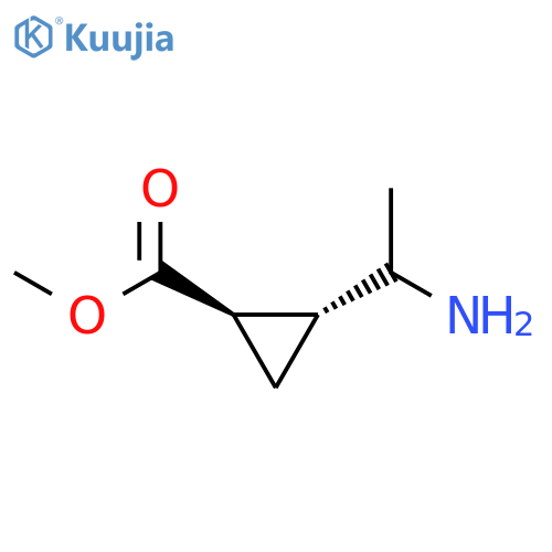 rac-methyl (1R,2R)-2-(1-aminoethyl)cyclopropane-1-carboxylate structure