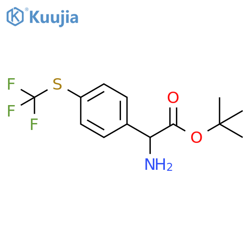 tert-butyl 2-amino-2-{4-(trifluoromethyl)sulfanylphenyl}acetate structure