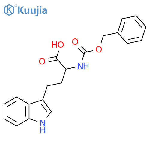 2-{(benzyloxy)carbonylamino}-4-(1H-indol-3-yl)butanoic acid structure