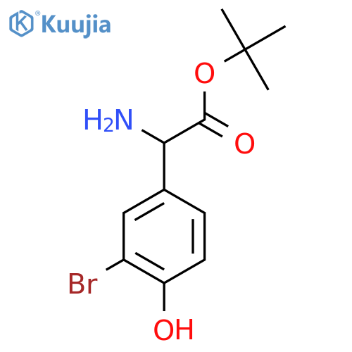 Tert-butyl 2-amino-2-(3-bromo-4-hydroxyphenyl)acetate structure