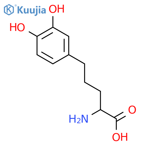 2-Amino-5-(3,4-dihydroxyphenyl)pentanoic acid structure