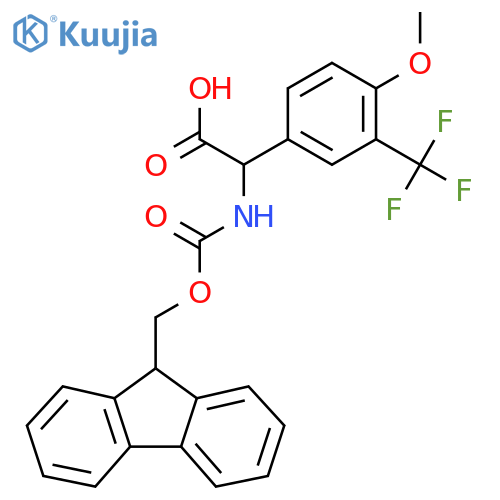 2-({(9H-fluoren-9-yl)methoxycarbonyl}amino)-2-4-methoxy-3-(trifluoromethyl)phenylacetic acid structure