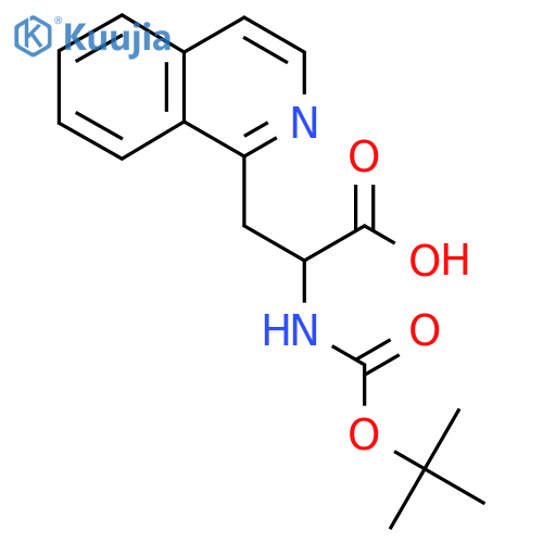 2-{(tert-butoxy)carbonylamino}-3-(isoquinolin-1-yl)propanoic acid structure