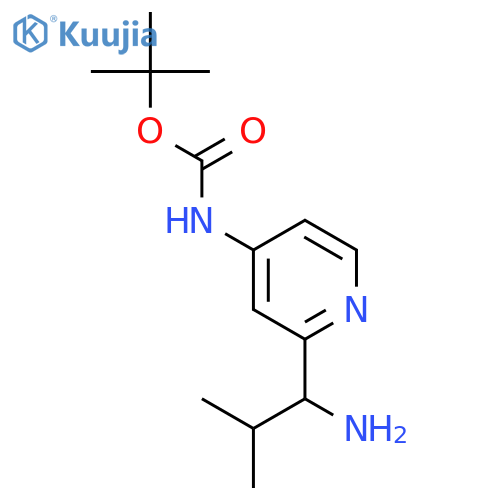 [2-(1-Amino-2-methyl-propyl)-pyridin-4-yl]-carbamic acid tert-butyl ester structure