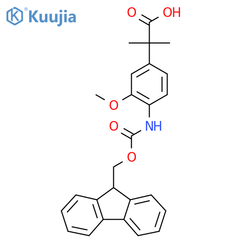2-4-({(9H-fluoren-9-yl)methoxycarbonyl}amino)-3-methoxyphenyl-2-methylpropanoic acid structure