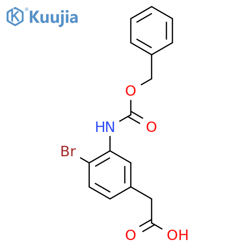 2-(3-{(benzyloxy)carbonylamino}-4-bromophenyl)acetic acid structure