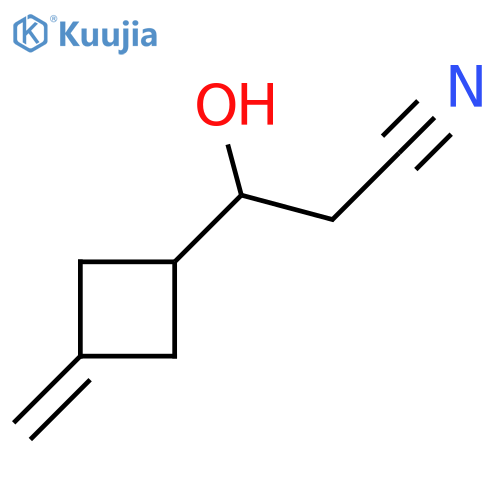 3-Hydroxy-3-(3-methylidenecyclobutyl)propanenitrile structure