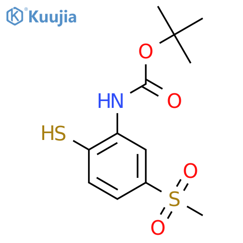 tert-butyl N-(5-methanesulfonyl-2-sulfanylphenyl)carbamate structure